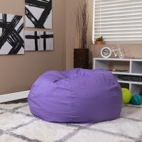 Flash Furniture DG-BEAN-LARGE-SOLID-PUR-GG Oversized Solid Purple Bean Bag Chair 